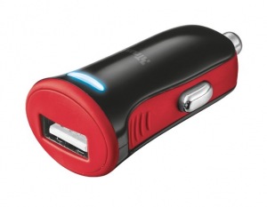 Obrzok nabjeka TRUST 5W Car Charger - red - 20740