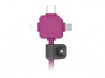 Obrzok produktu PowerCube USBcable USB-C CABLE,  Pink,  multi-vidlice (MicroUSB,  Apple Lithning,  USB-C),