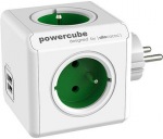 Obrzok produktu Zsuvka PowerCube ORIGINAL USB,  Green,  4 rozboka,  2x USB