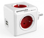Obrzok produktu Zsuvka PowerCube ORIGINAL USB,  Red,  4 rozboka,  2x USB