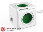 Obrzok produktu Zsuvka prodlu. PowerCube EXTENDED USB,  Green,  4 rozboka,  2x USB,  kabel 1, 5m