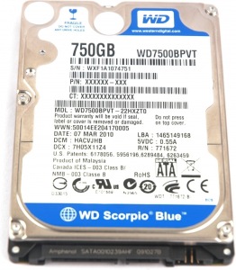 Obrzok Western Digital Scorpio Blue - WD7500BPVX