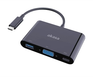 Obrzok AKASA - adaptr USB typ C na D-sub s USB 3.0 - AK-CBCA02-15BK
