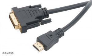 Obrzok AKASA - DVI-D na HDMI kabel - 2 m - AK-CBHD06-20BK