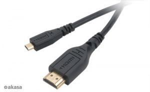 Obrzok AKASA - mikro HDMI na HDMI kabel s Ethernet 1 - AK-CBHD08-15BK