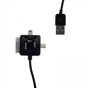 Obrzok tovaru WE Datov kabel micro / mini USB / iPhone4 100cm ern - 09983