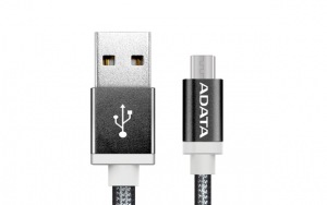 Obrzok ADATA Micro USB kabel pleten 1m ern - AMUCAL-100CMK-CBK