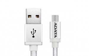 Obrzok ADATA Micro USB kabel pleten 1m stbrn - AMUCAL-100CMK-CSV