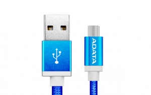 Obrzok ADATA Micro USB kabel pleten 1m modr - AMUCAL-100CMK-CBL