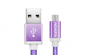 Obrzok ADATA Micro USB kabel pleten 1m fialov - AMUCAL-100CMK-CPU