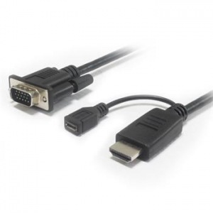 Obrzok PremiumCord kabelov pevodnk HDMI na VGA s napjecm micro USB konektorem - e - khcon-20