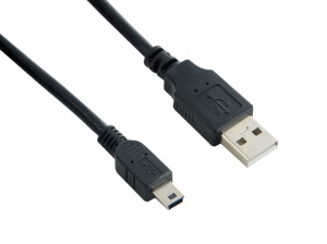 Obrzok tovaru 4World Kabel USB 2.0 AM-Mini BM 1.8m Black - 07600