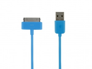Obrzok tovaru 4World Datov kabel 30pin iPhone / iPad 1.0m Blue - 07934-OEM