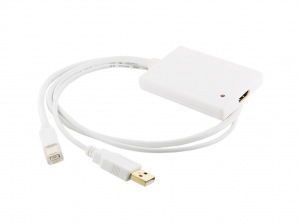 Obrzok tovaru 4World Adaptr mini DP M + USB - HDMI F 0.5m White - 08753