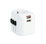 Obrzok produktu SKROSS cestovn adaptr PRO Light USB,  6.3A max.,  vr. USB nabjania,  uzemnen,  UK+USA+