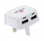 Obrzok produktu SKROSS USB nabjac adaptr UK,  2100mA,  2x USB vstup