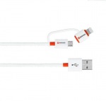 Obrzok produktu SKROSS USB kbel 2in1 Charge n Sync,  dka 1m,  micro USB a Apple Lightning combo konekto