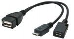 Obrzok produktu Kabel CABLEXPERT USB AF / micro BM + micro BF,  OTG + dobjen,  15cm,  pro tablety a smar