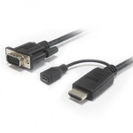 Obrzok produktu PremiumCord kabelov pevodnk HDMI na VGA s napjecm micro USB konektorem - ern
