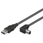 Obrzok produktu PremiumCord Kabel USB 2.0,  A-B,  2m se zahnutm USB-B konektorem 90