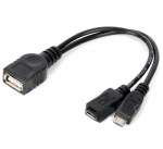 Obrázok produktu PremiumCord USB redukce kabel USB A / female+Micro USB / female - Micro USB / male OTG