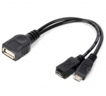 Obrzok produktu PremiumCord USB redukce kabel USB A / female+Micro USB / female - Micro USB / male OTG