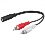 Obrzok produktu PremiumCord Kabel Jack 3.5mm-2xCINCH F / M 20cm