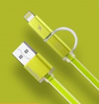 Obrzok produktu Datov kabel AURORA , Micro USB  /  lighting,  zelen