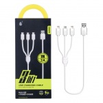 Obrzok produktu Nabjec kabel PLUS 3v1,  2x iPhone Lightning + 1x Micro USB,  dlka 1m,  2A,  rychl nab