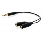 Obrzok produktu 4World Adaptr audio 1x 3.5mm / 2x 3.5mm Black OEM