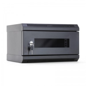 Obrzok START.LAN rack wall-mount cabinet 10   4U 350x200mm black (glass front door) - STLWMC10C-4U-GSB