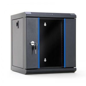 Obrzok START.LAN rack wall-mount cabinet 10   6U 312x300mm black (glass front door) - STLWMC10C-6U-GSB