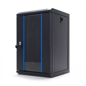 Obrzok START.LAN rack wall-mount cabinet 10   9U 312x300mm black (glass front door) - STLWMC10C-9U-GSB