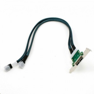 Obrzok Supermicro dual Internal mini SAS to external miniSAS cables with bracket - CBL-0352L