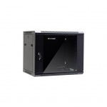 Obrzok produktu Netrack wall / hanging cabinet 19  , 9U / 450 mm, glass door, black, remov. side pan.