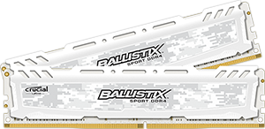 Obrzok 8GB kit DDR4 - 2400 MHz Crucial Ballistix Sport LT White CL16 SR x8 DIMM - BLS2C4G4D240FSC