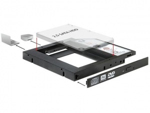 Obrzok Delock Slim SATA 5.25 Installation Frame for 1 x 2.5 SATA HDD - 61993