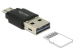 Obrzok produktu Delock Micro USB OTG Card Reader + USB 2.0 A male