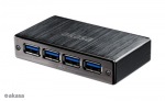 Obrzok produktu AKASA AK-HB-10BK 4-portov extern USB 3.0 HUB,  hlinikov Connect 4SV