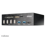 Obrzok produktu AKASA AK-HC-05U3BK InterConnect PRO,  Hlinkov panel s USB (4xUSB2,  2xUSB3.0),  USB 3.0 