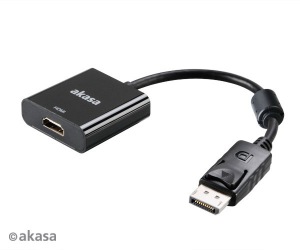 Obrzok AKASA - adaptr DP na HDMI aktivn - 20 cm - AK-CBDP06-20BK