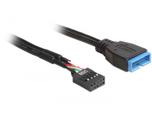 Obrzok Delock Cable USB 2.0 pin header female > USB 3.0 pin header male - 83281