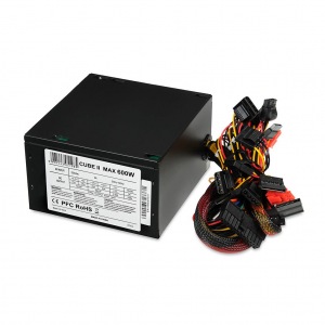 Obrzok PC zdroj I-BOX CUBE II ATX 600W APFC 12 CM FAN BLACK EDITION - ZIC2600W12CMFA