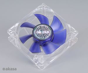 Obrzok ventiltor Akasa - 8 cm - Emperor modr - tich - AK-190BL