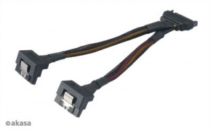 Obrzok SATA napjec rozdvojka 15pin Sata(M) na 2xSata(F) - AK-CBPW15-15BK