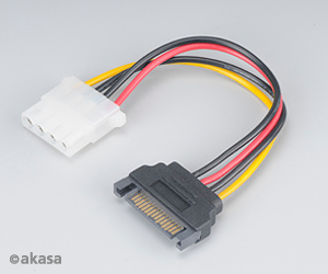 Obrzok Adaptr SATA na 4pin Molex - 15 cm - AK-CBPW03-15