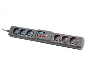 Obrzok Natec Surge protector 6 sockets (IEC CONNECTOR) 1.5m - NSP-0888