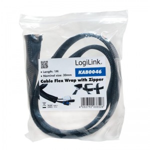 Obrzok LOGILINK - Elastick organizr psikov so zipsom 1m - KAB0046