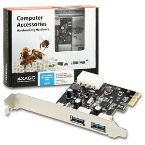 Obrzok AXAGO PCI-Express adapter 2x USB3.0 Renesas  - PCEU-23R