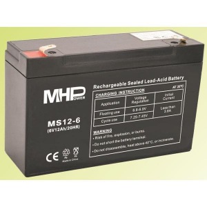 Obrzok Pb akumultor MHPower VRLA AGM 6V  - MS12-6